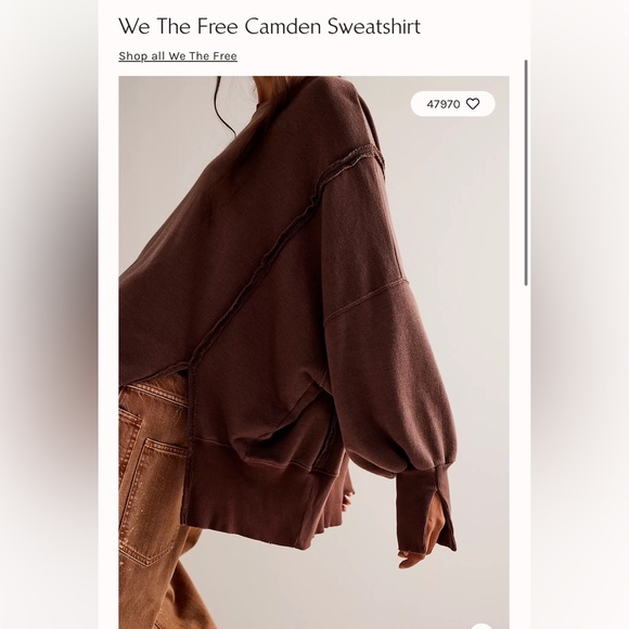 NWOT Free People Camden sweatshirt - Picture 4 of 5